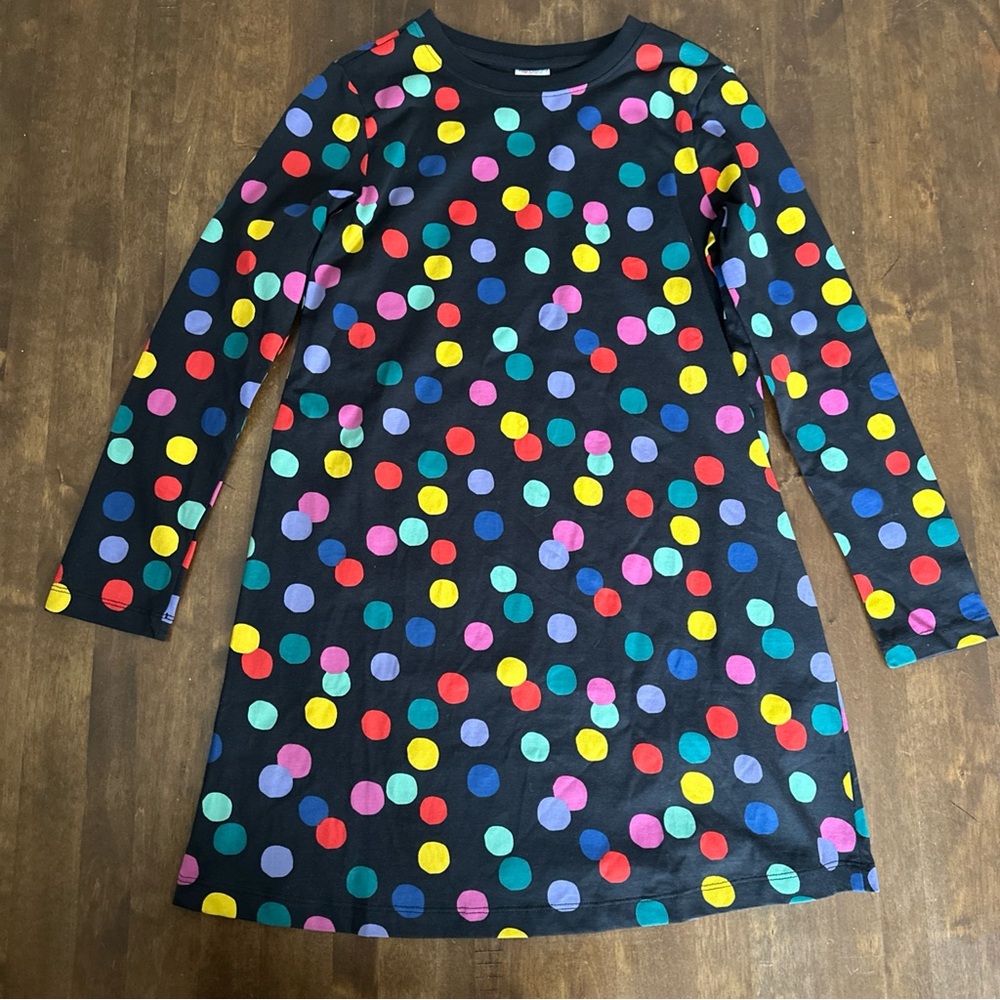 Hanna Andersson Girls 10 Dress New Years Party Polka Dot NYE Long Sleeve School‎